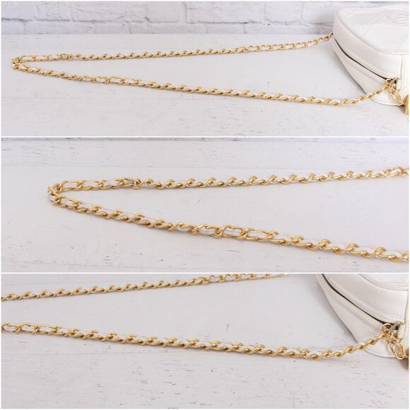 Chanel CC Camera Bag White Lambskin Leather Shoulder Crossbody Handbag A4050 - Picture 7 of 11